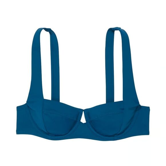 1204 NWT Essential Full-Coverage Bikini Top Sz 36DD Precious Sapphire - Picture 1 of 5